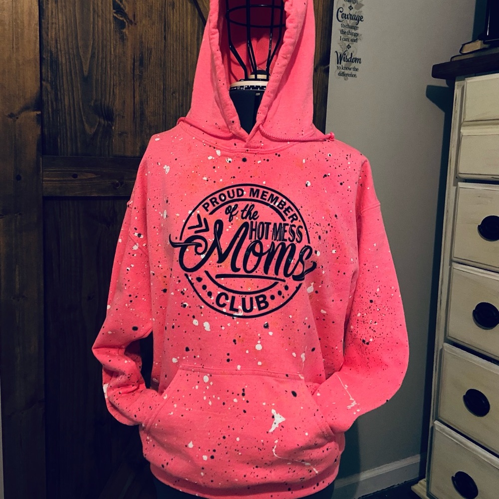 Pink hot mess mom’s hoodie